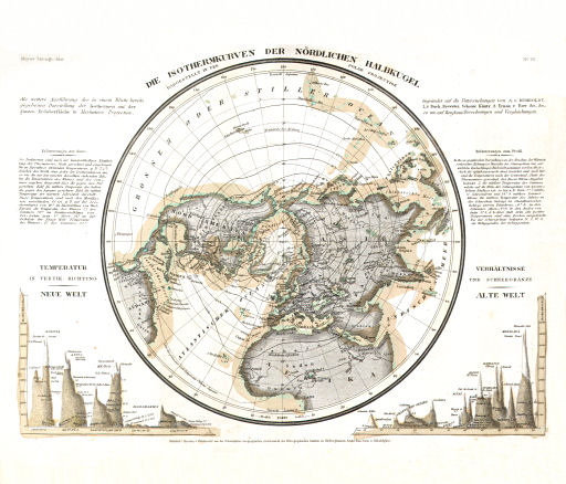 Meyer's Zeitungs-Atlas (1849-1852)
113. Die Isothermkurven der nördlichen Halbkugel (Nº&nbsp;93)