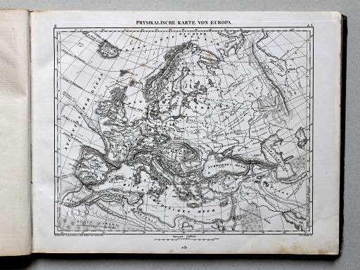 Brockhaus, Bilder-Atlas Conversations-Lexikon, II, 1856
231 (1). Physikalische Karte von Europa