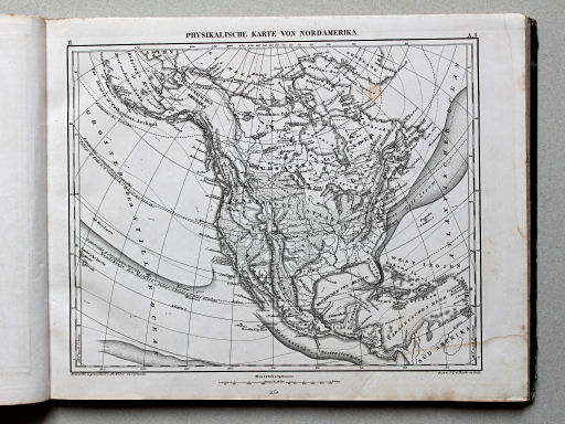 Brockhaus, Bilder-Atlas Conversations-Lexikon, II, 1856
250 (6). Physikalische Karte von Nordamerika