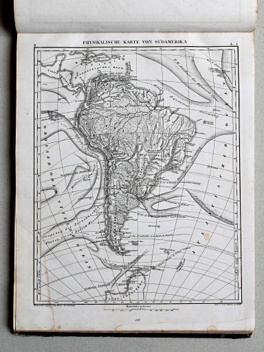 Brockhaus, Bilder-Atlas Conversations-Lexikon, II, 1856
258 (7). Physikalische Karte von Südamerika