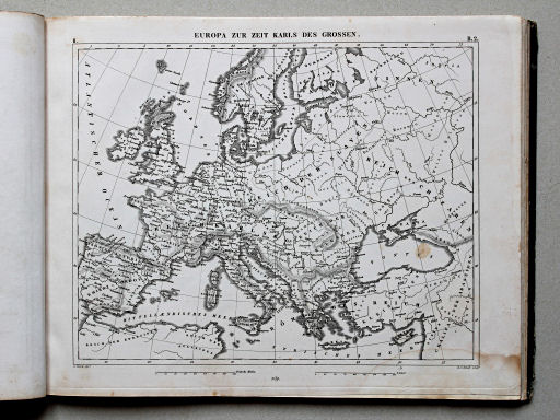 Brockhaus, Bilder-Atlas Conversations-Lexikon, II, 1856
259 (12). Europa zur Zeit Karls des Grossen