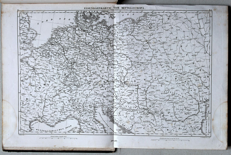 Brockhaus, Bilder-Atlas Conversations-Lexikon, II, 1856
461.462 (19.20). Eisenbahnkarte von Mitteleuropa
