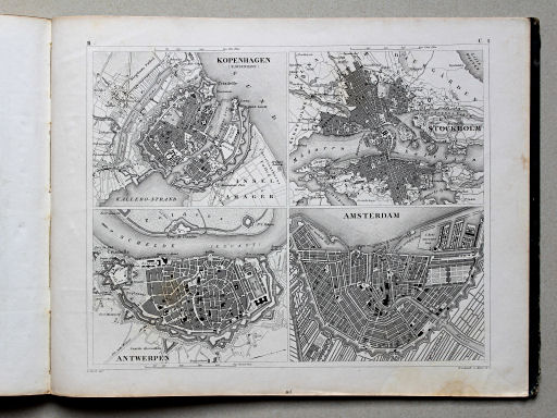 Brockhaus, Bilder-Atlas Conversations-Lexikon, II, 1856
115 (43). Kopenhagen, Stockholm, Antwerpen, Amsterdam