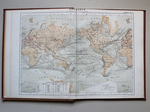 Brockhaus, Bilder-Atlas, Ikonographische Encyclopädie, VIII, ca. 1878
3.4. Erdkarte in Mercator's Projection