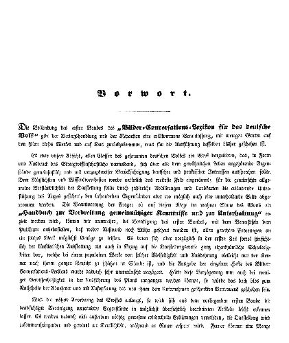 Brockhaus, Bilder-Conversations-Lexikon, 1837-1841
Deel 1, voorwoord 1 / Volume 1, preface 1