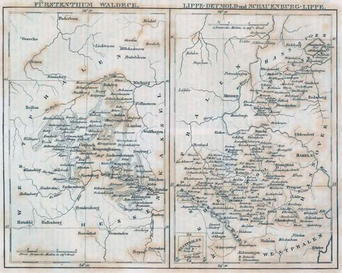 Brockhaus, Bilder-Conversations-Lexikon, 1837-1841
2.750. Fürstenthum Waldeck. Lippe-Detmold und Schauenburg-Lippe