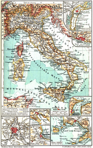 Brockhaus' Kleines Konversations-Lexikon, 1911
1.878a. Italien&nbsp;I