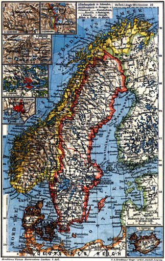 Brockhaus' Kleines Konversations-Lexikon, 1911
2.712a. Schweden, Norwegen und Dänemark&nbsp;I
