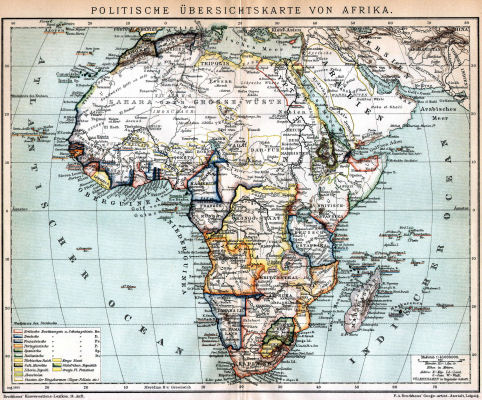 Brockhaus' Konversations-Lexikon, 1894-1897
1.175. Afrika, Politische Übersichtskarte