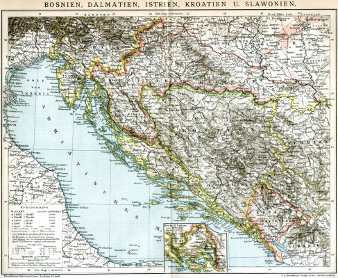 Brockhaus' Konversations-Lexikon, 1894-1897
3.339. Bosnien, Dalmatien, Istrien, Kroatien u. Slawonien