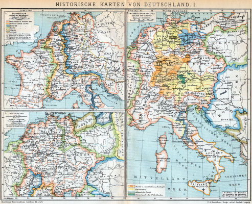Brockhaus' Konversations-Lexikon, 1894-1897
5.170. Historische Karten von Deutschland. I.