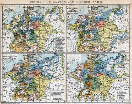 Brockhaus' Konversations-Lexikon, 1894-1897
5.180. Historische Karten von Deutschland. II.
