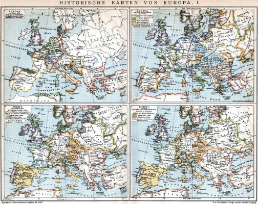 Brockhaus' Konversations-Lexikon, 1894-1897
6.432a. Historische Karten von Europa. I.