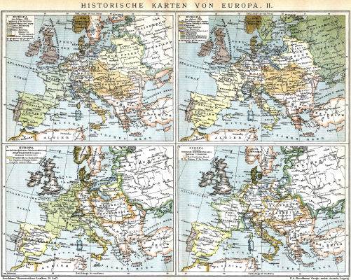 Brockhaus' Konversations-Lexikon, 1894-1897
6.432b. Historische Karten von Europa. II.