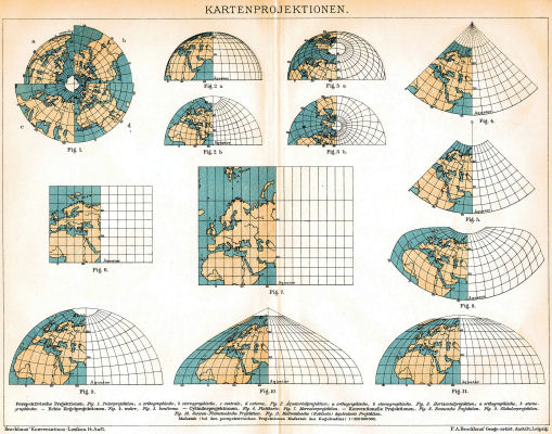 Brockhaus' Konversations-Lexikon, 1894-1897
10.198. Kartenprojektionen