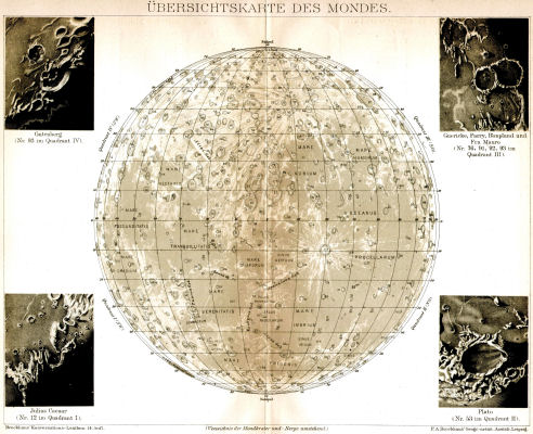 Brockhaus' Konversations-Lexikon, 1894-1897
11.990. Übersichtskarte des Mondes