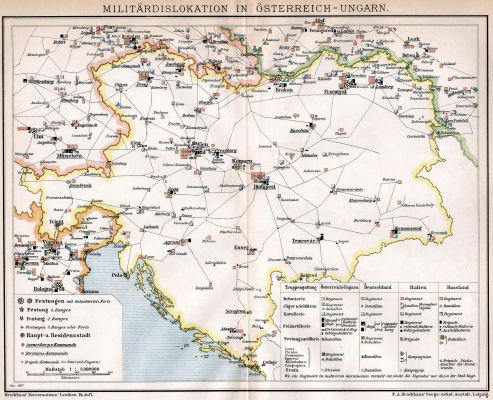 Brockhaus' Konversations-Lexikon, 1894-1897
12.742. Militärdislokation in Österreich-Ungarn