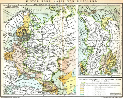 Brockhaus' Konversations-Lexikon, 1894-1897
14.92. Historische Karte von Russland