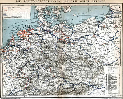 Brockhaus' Konversations-Lexikon, 1894-1897
14.438. Die Schiffahrtsstrassen des Deutschen Reiches