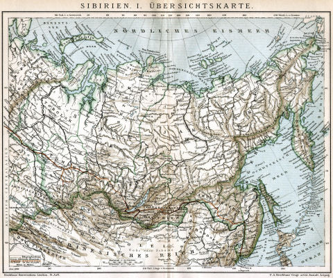 Brockhaus' Konversations-Lexikon, 1894-1897
14.921. Sibirien. I. Übersichtskarte