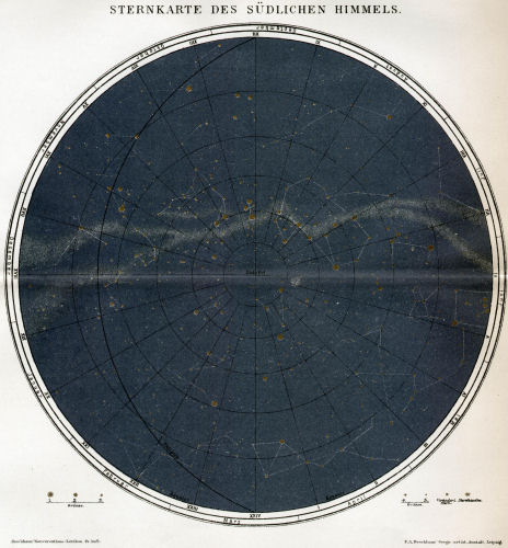 Brockhaus' Konversations-Lexikon, 1894-1897
15.334d. Sternkarte des südlichen Himmels