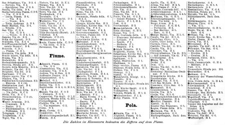 Brockhaus' Konversations-Lexikon, 1894-1897
15.990c. Register zu den Karten Triest, Fiume und Pola. II.