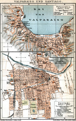 Brockhaus' Konversations-Lexikon, 1894-1897
16.163a. Valparaiso und Santiago