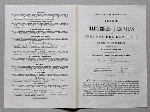 Leeder, Illustrirter Handatlas, 1863
Prospectus, buitenkant / Prospectus, outside