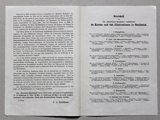 Leeder, Illustrirter Handatlas, 1863
Prospectus, binnenkant / Prospectus, inside