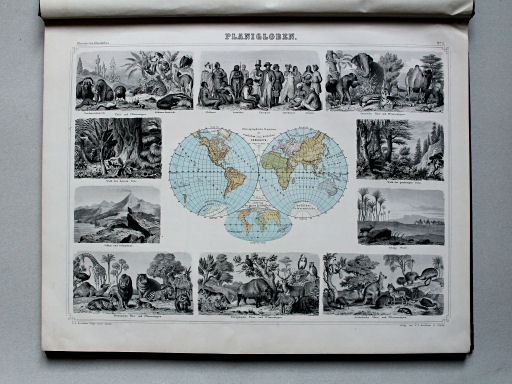 Leeder, Illustrirter Handatlas, 1863
1. Planigloben