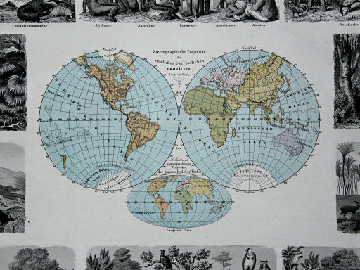 Leeder, Illustrirter Handatlas, 1863
1. Planigloben