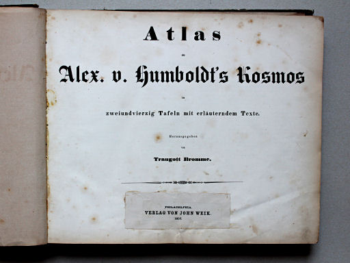Atlas zu Alex. v. Humboldt's Kosmos (1854)
Titelpagina (Amerikaanse uitgave)