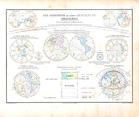 Atlas zu Humboldt's Kosmos (1854)
5. Der Erdkörper in seiner Gestaltung. Erdansichten