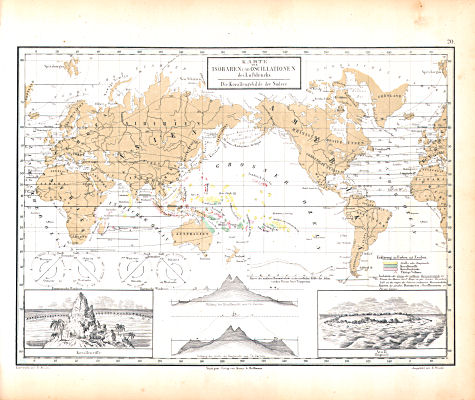 Atlas zu Humboldt's Kosmos (1854)
20. Karte der Isobaren und Oscillationen des Luftdrucks