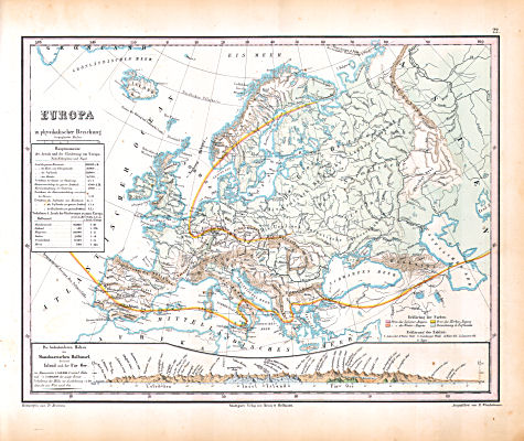 Atlas zu Humboldt's Kosmos (1854)
22. Europa in physikalischer Beziehung