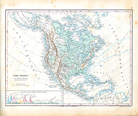 Atlas zu Humboldt's Kosmos (1854)
29. Nord-Amerika in physikalischer Beziehung