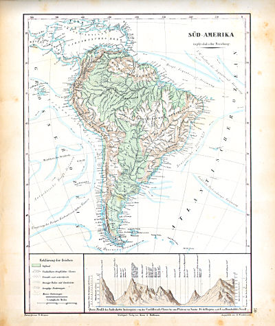 Atlas zu Humboldt's Kosmos (1854)
30. Süd-Amerika in physikalischer Beziehung