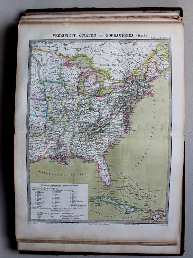 Bromme, Illustrirter Hand-Atlas, 1862
43. Vereinigte Staaten von Nord-Amerika (Blatt I)