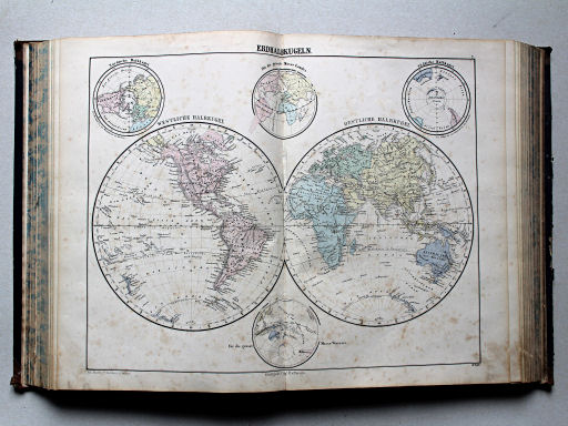 Reuschle, Illustrirter Volks-Atlas, 1875
2. Erdhalbkugeln