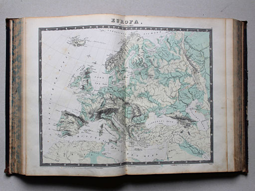 Reuschle, Illustrirter Volks-Atlas, 1875
4. Europa. Fluss- und Gebirgs-Karte