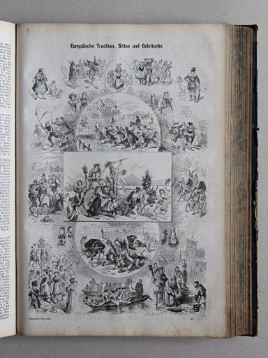 Reuschle, Illustrirter Volks-Atlas, 1875
365. Europäische Trachten, Sitten und Gebräuche