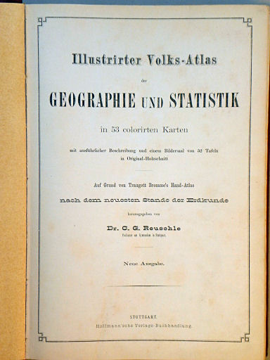 Reuschle, Illustrirter Volks-Atlas, 1876
Titelpagina / Title page