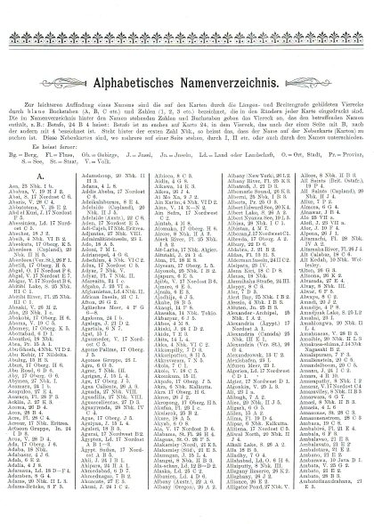 Katholischer Missionsatlas (1906)
Register (1e bladzijde) / Index (1st page)