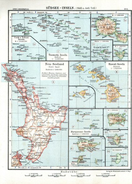 Katholischer Missionsatlas (1906)
24. Zuidzee-eilanden (oost) / Pacific Islands (east)