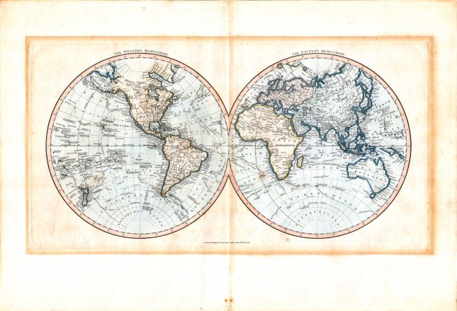 Cary's New Universal Atlas, 1819
1. The Western Hemisphere. The Eastern Hemisphere
Westelijk halfrond. Oostelijk halfrond