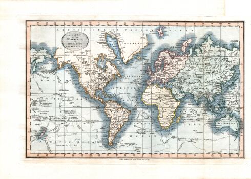 Cary's New Universal Atlas, 1819
2. Chart of the World, on Mercator's Projection
Wereldkaart in Mercatorprojectie