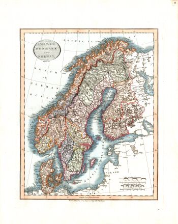 Cary's New Universal Atlas, 1819
11. Sweden, Denmark and Norway
Zweden, Denemarken en Noorwegen
