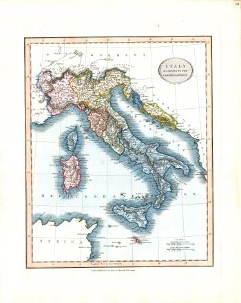 Cary's New Universal Atlas, 1819
18. Italy according to the Congress of Vienna
Italië, volgens het Congres van Wenen (1815)