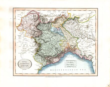 Cary's New Universal Atlas, 1819
22. Kingdom of Sardinia according to the Treaties of 1814-15
Koninkrijk Sardinië, volgens de verdragen van 1814-15