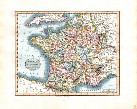 Cary's New Universal Atlas, 1819
39. France, divided into Provinces
Frankrijk, ingedeeld in provincies (tot 1789)